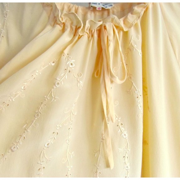 Pierre Cardin Yellow Silk Peasant Blouse - Picture 6 of 12